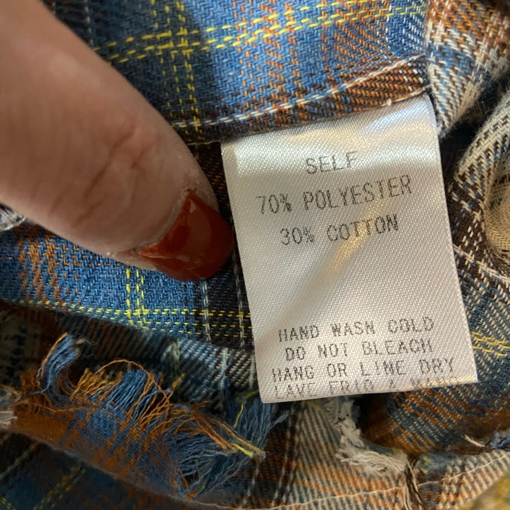 Easel Women's Plaid Button Down Size Medium‎ Short Sleeved Shirt With Pockets - Picture 6 of 8